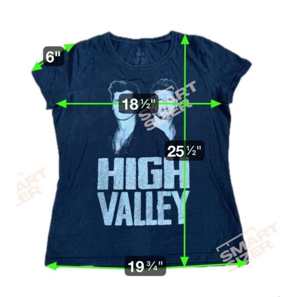 High Valley Band Shirt Women’s Large Black Short Sleeve Crew Neck Cotton Blend - Picture 4 of 4